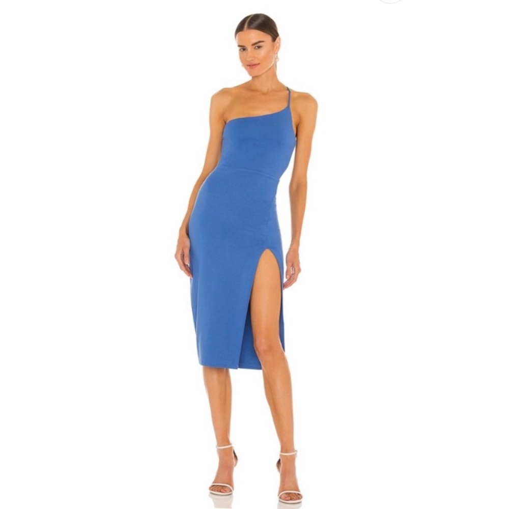 NWT YIGAL DESIGNER BRAND STRETCH BATEAU NECK BODYCON MIDI DRESS S M